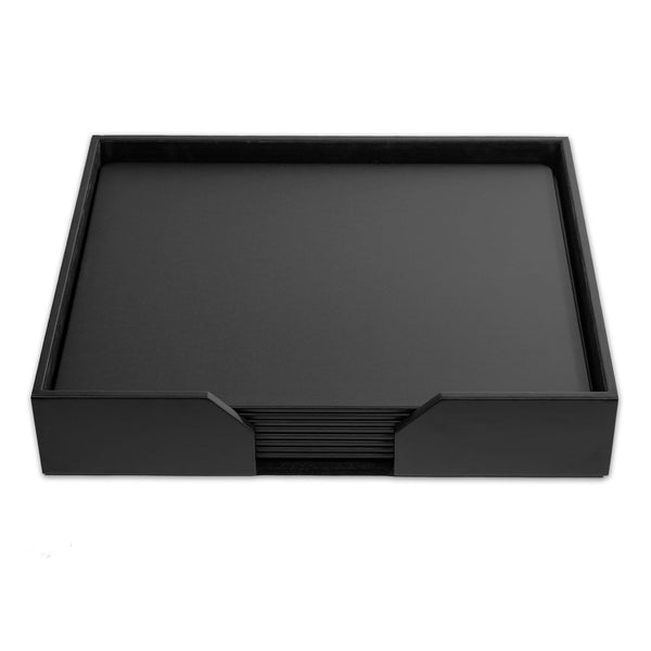 dacasso Black Leatherette 9 Piece Conference Room Set 17 x 14 Pads