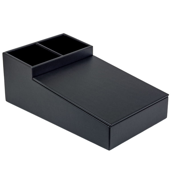 Dacasso Black Leatherette Coffee Condiment Organizer