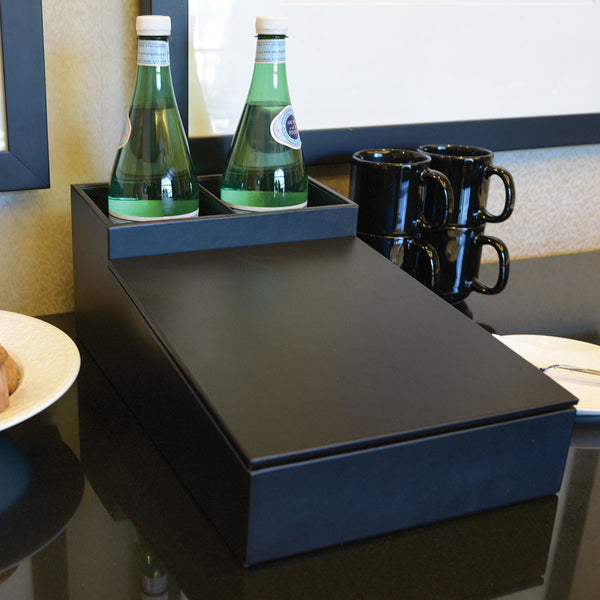 Dacasso Black Leatherette Coffee Condiment Organizer