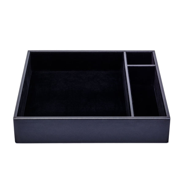 dacasso Black Leatherette Conference Room Organizer Tray