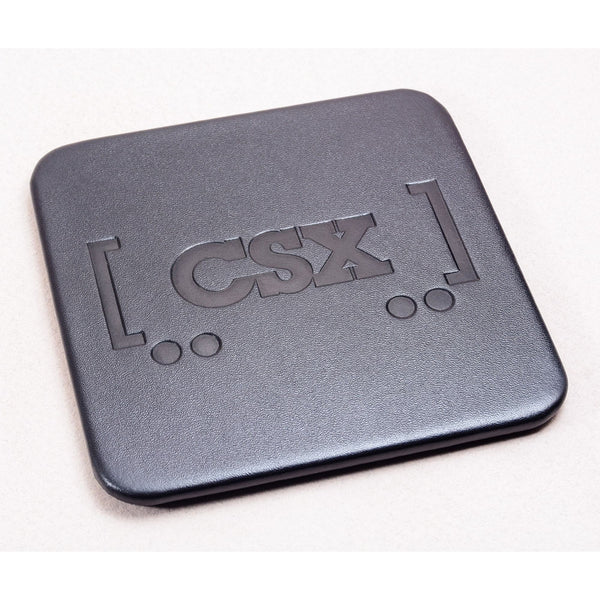 Dacasso Black Leatherette Square Coaster For Glass Tabletop