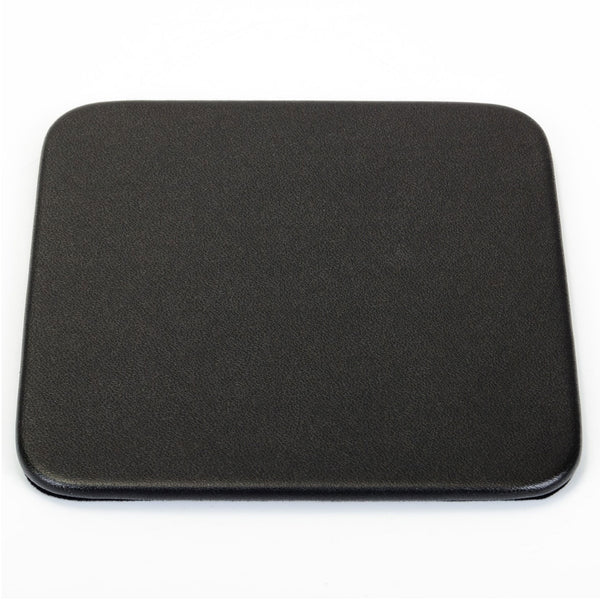 dacasso Black Leatherette Square Coaster for Glass Tabletop