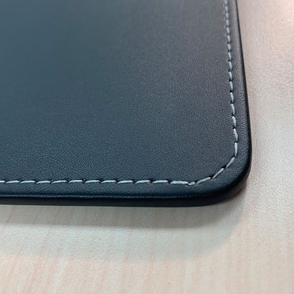 Dacasso Black Leatherette Square Coaster W/ White Stitching