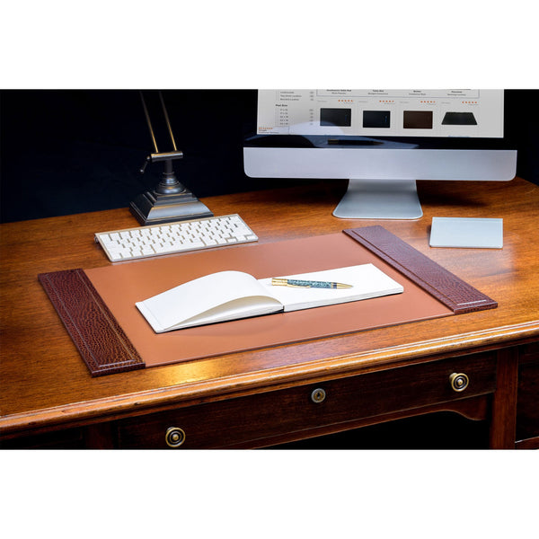 Dacasso Brown Crocodile Embossed 25.5" X 17.25" Side-Rail Desk Pad