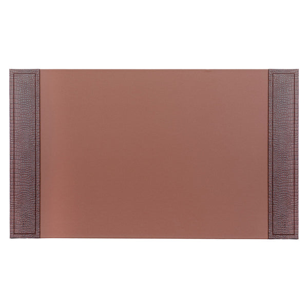 dacasso Brown Crocodile Embossed 34" x 20" Side-Rail Desk Pad