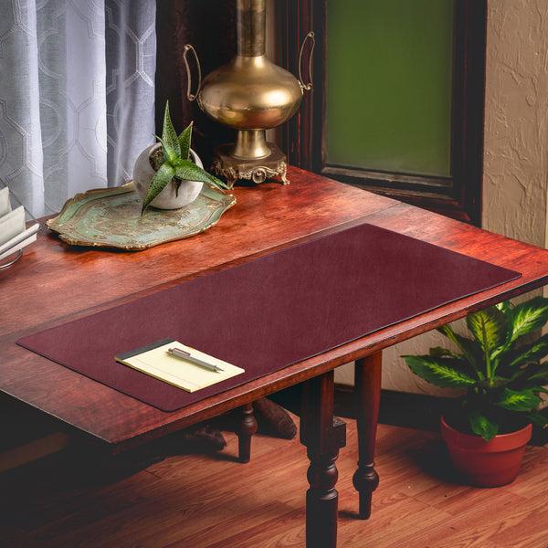 Dacasso Burgundy Bonded Leather 36" X 17" No Core Rollable Desk Mat/Pad