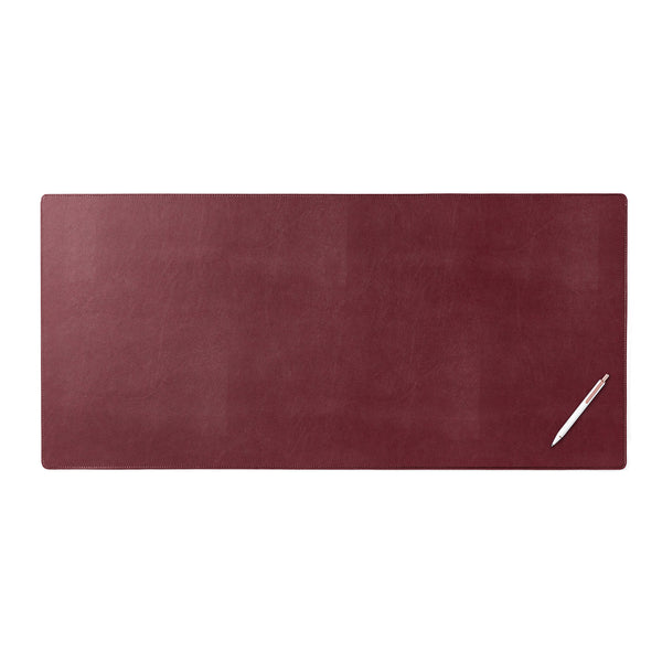 dacasso Burgundy Bonded Leather 36" x 17" No Core Rollable Desk Mat/Pad
