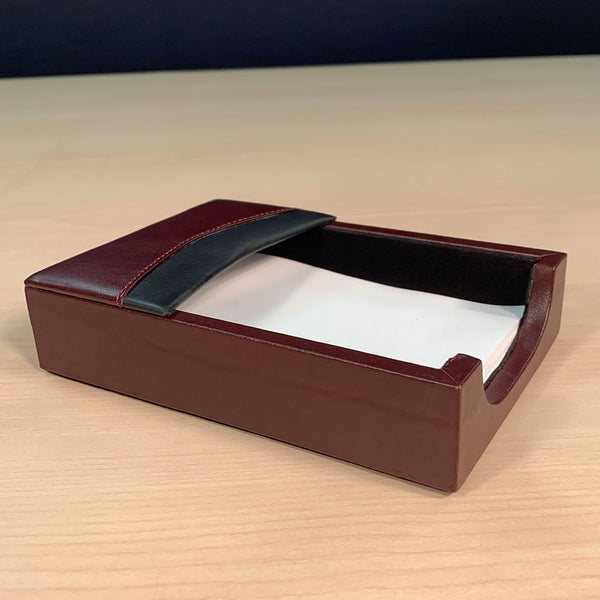 Dacasso Burgundy Contemporary Leather 10-Piece Desk Set