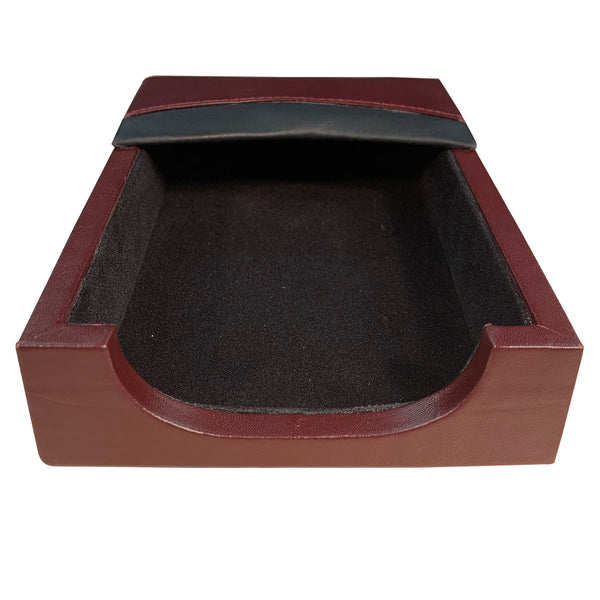 Dacasso Burgundy Leather With Black Trim Memo Holder