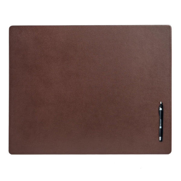 dacasso Chocolate Brown Leather 24" x 19" Desk Mat without Rails