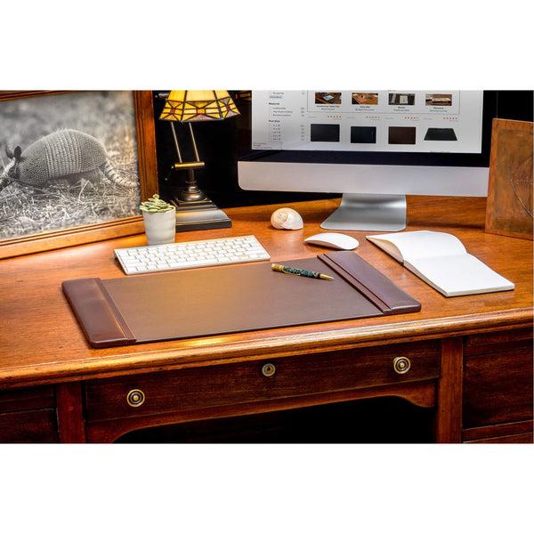 Dacasso Chocolate Brown Leather 25.5" X 17.25" Side-Rail Desk Pad