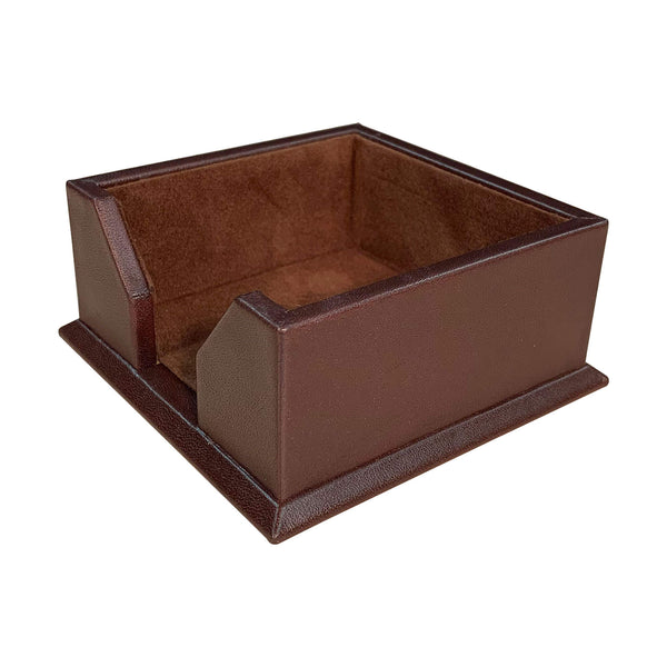 Dacasso Chocolate Brown Leather 3" X 3" Sticky Note Holder