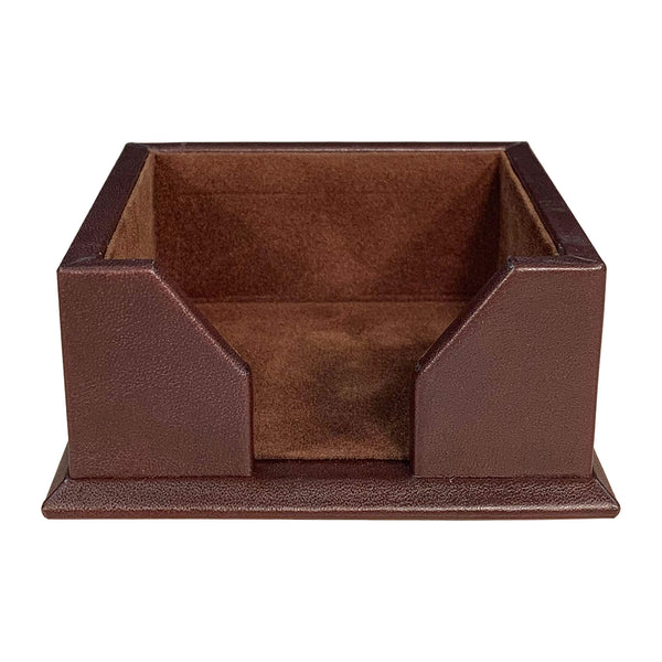 Dacasso Chocolate Brown Leather 3" X 3" Sticky Note Holder