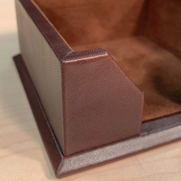 Dacasso Chocolate Brown Leather 3" X 3" Sticky Note Holder