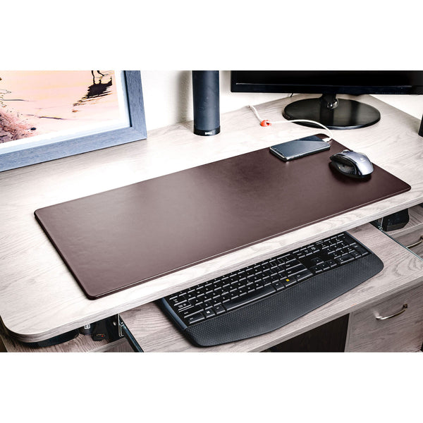 Dacasso Chocolate Brown Leather 30" X 12.5" Keyboard/Mouse Desk Mat