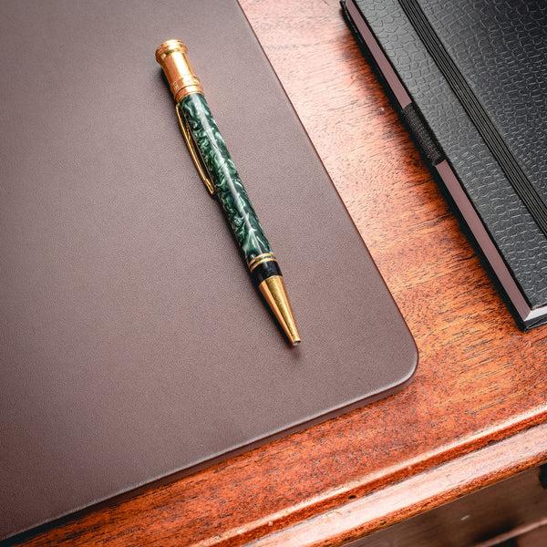 Dacasso Chocolate Brown Leather 30" X 19" Desk Mat Without Rails