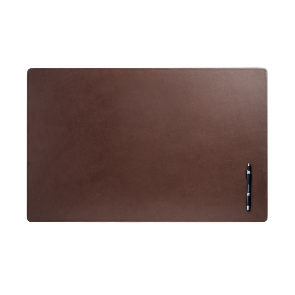 dacasso Chocolate Brown Leather 30" x 19" Desk Mat without Rails
