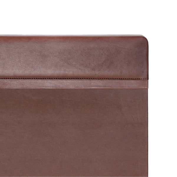 Dacasso Chocolate Brown Leather 34" X 20" Top-Rail Desk Pad