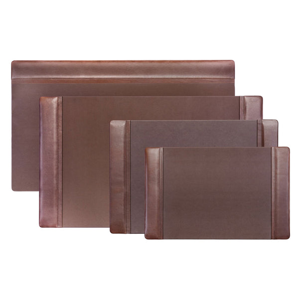 Dacasso Chocolate Brown Leather 34" X 20" Top-Rail Desk Pad