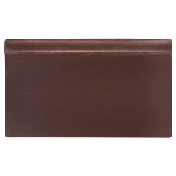 dacasso Chocolate Brown Leather 34" X 20" Top-Rail Desk Pad