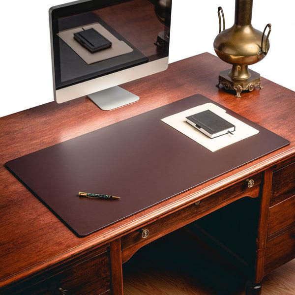 Dacasso Chocolate Brown Leather 38" X 24" Desk Mat Without Rails