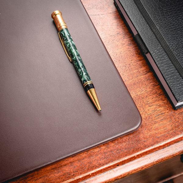 Dacasso Chocolate Brown Leather 38" X 24" Desk Mat Without Rails