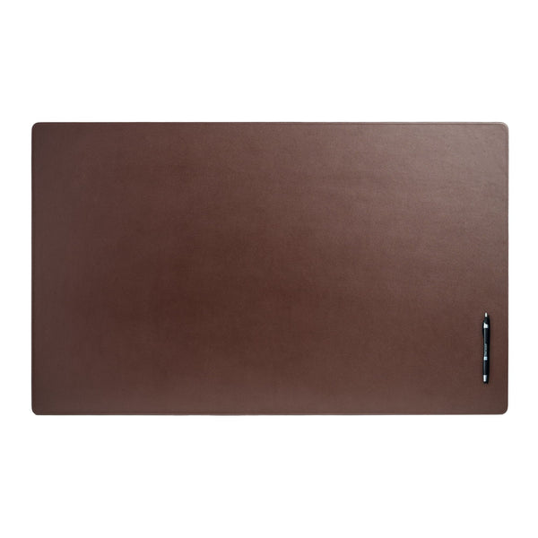 dacasso Chocolate Brown Leather 38" x 24" Desk Mat without Rails