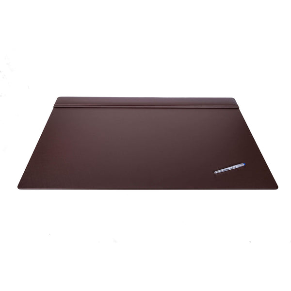 Dacasso Chocolate Brown Leather 38" X 24" Top-Rail Desk Pad