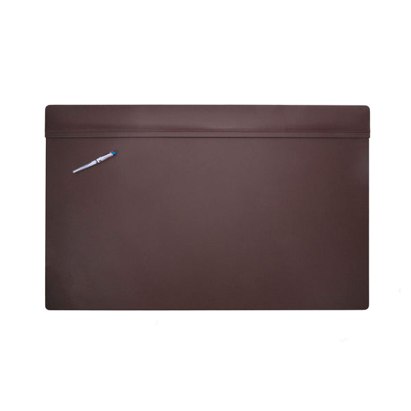 dacasso Chocolate Brown Leather 38" x 24" Top-Rail Desk Pad
