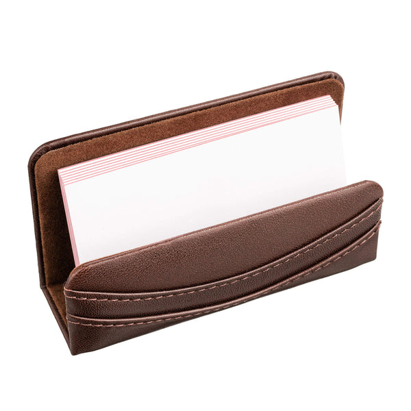Dacasso Chocolate Brown Leather Business Card Holder