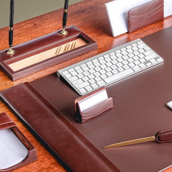 Dacasso Chocolate Brown Leather Business Card Holder