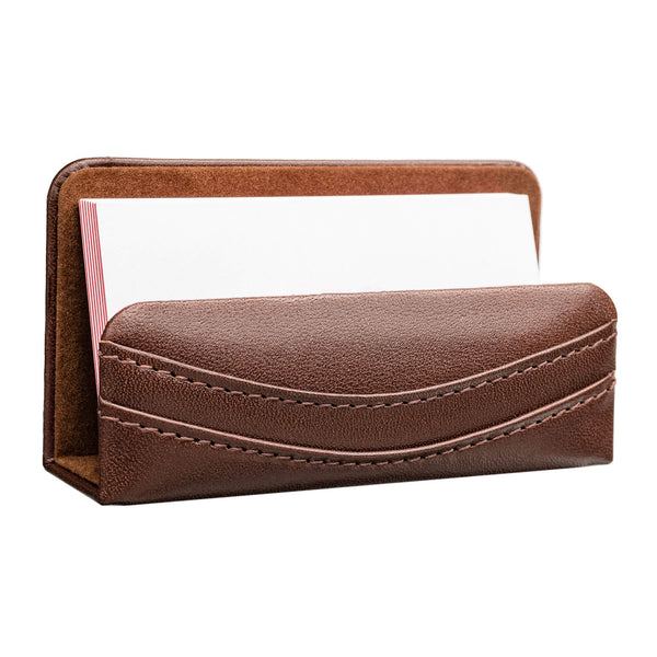 dacasso Chocolate Brown Leather Business Card Holder