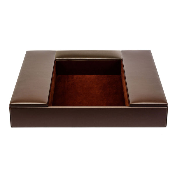 Dacasso Chocolate Brown Leather Conference Room Organizer