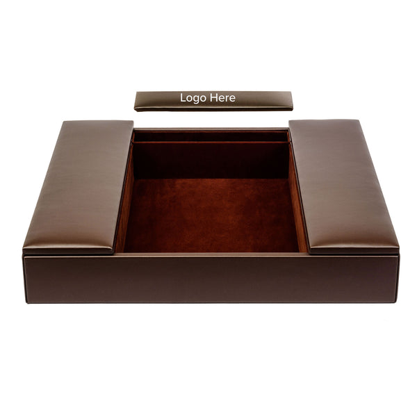 Dacasso Chocolate Brown Leather Conference Room Organizer