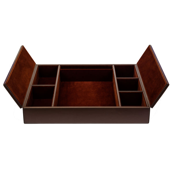Dacasso Chocolate Brown Leather Conference Room Organizer