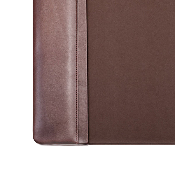 Dacasso Chocolate Brown Leather Desk Pad W/ 2025 Calendar Insert 34 X 20