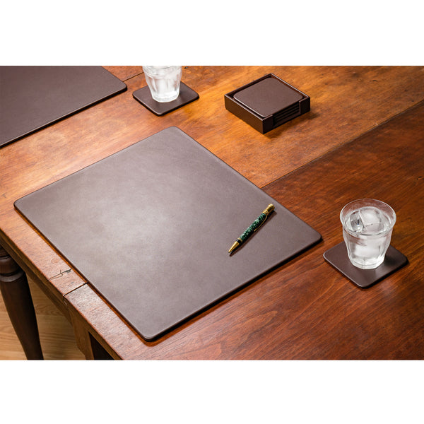 Dacasso Chocolate Brown Leatherette 17" X 14" Conference Table Pad