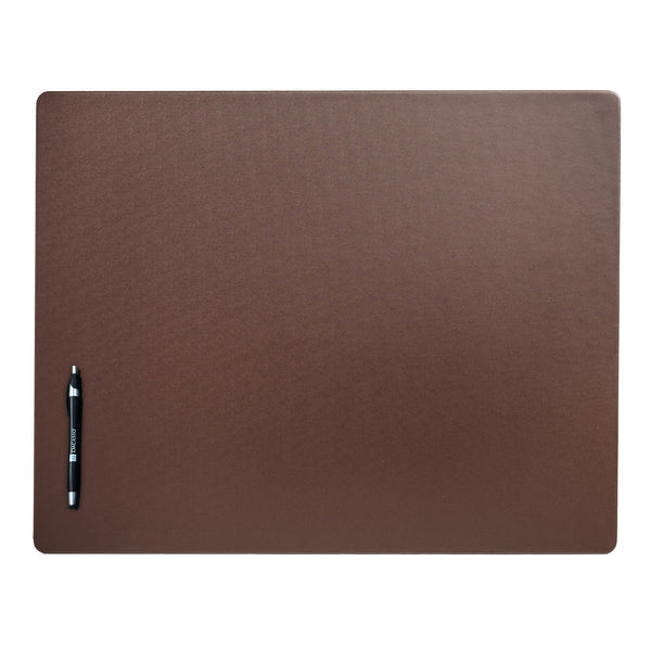 dacasso Chocolate Brown Leatherette 24" x 19" Desk Mat without Rails