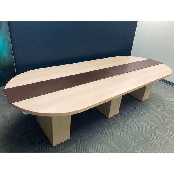 Dacasso Chocolate Brown Leatherette 30" X 12.5" Conference Table Single Runner