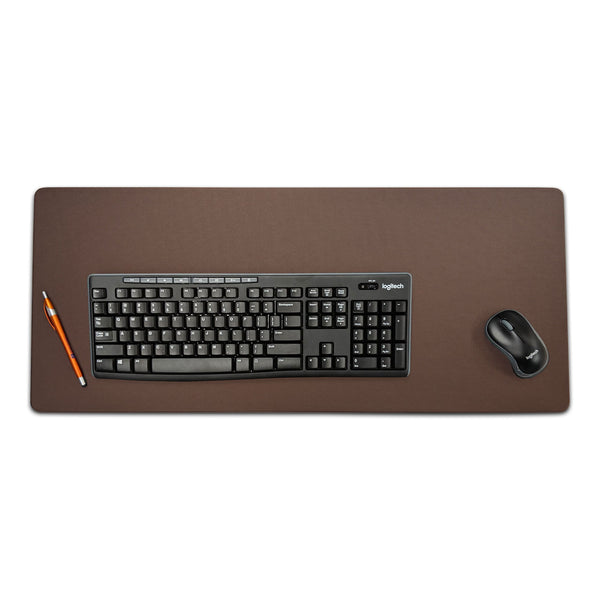 Dacasso Chocolate Brown Leatherette 30" X 12.5" Keyboard/Mouse Desk Mat