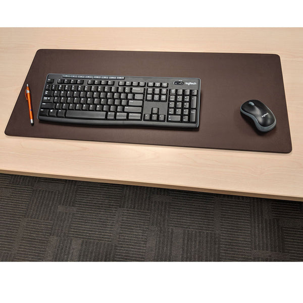 Dacasso Chocolate Brown Leatherette 30" X 12.5" Keyboard/Mouse Desk Mat