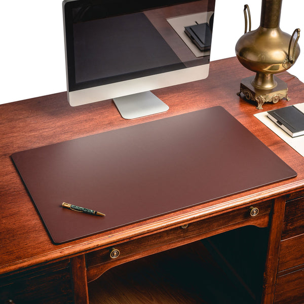 Dacasso Chocolate Brown Leatherette 34" X 20" Desk Mat Without Rails