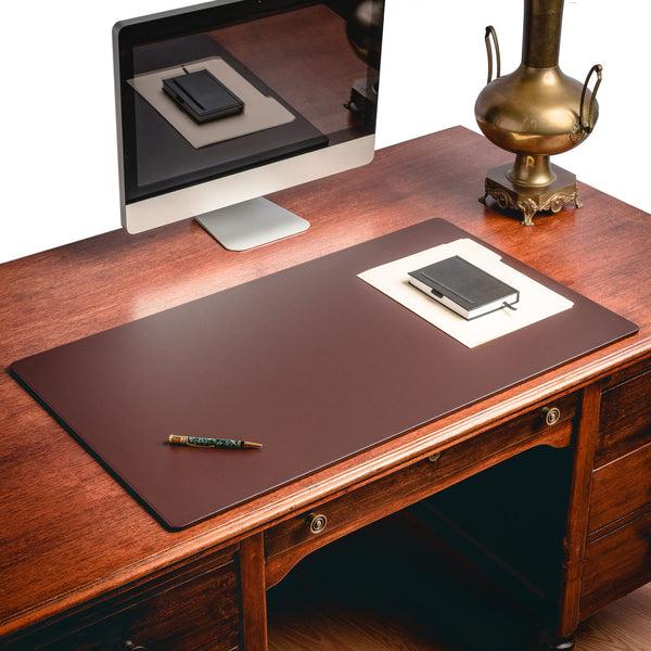 Dacasso Chocolate Brown Leatherette 38" X 24" Desk Mat Without Rails