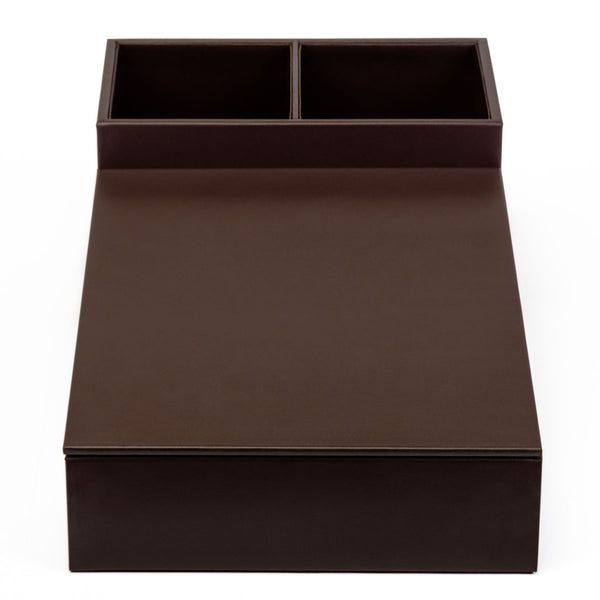 dacasso Chocolate Brown Leatherette Coffee Condiment Organizer