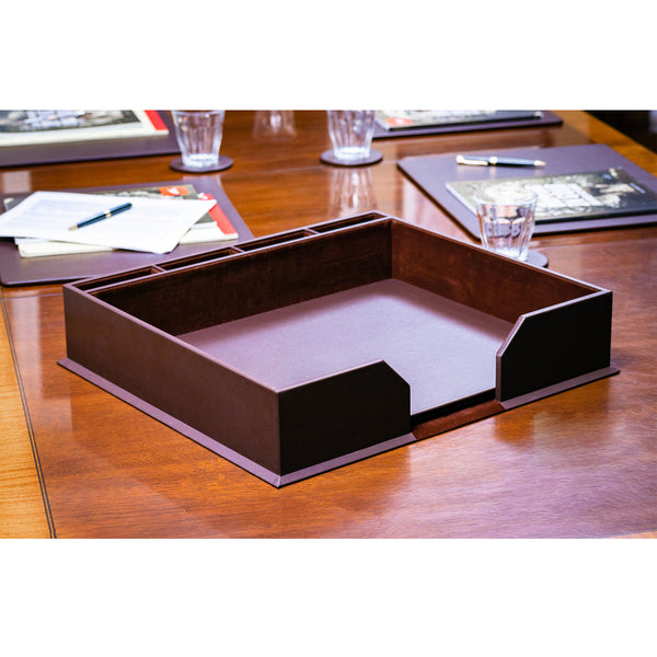 Dacasso Chocolate Brown Leatherette Conference Pad Holder 17 X 14 Pads