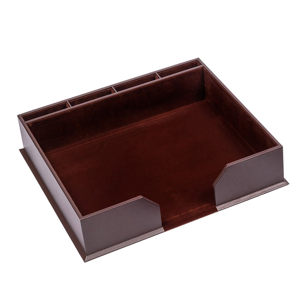 dacasso Chocolate Brown Leatherette Conference Pad Holder 17 x 14 Pads