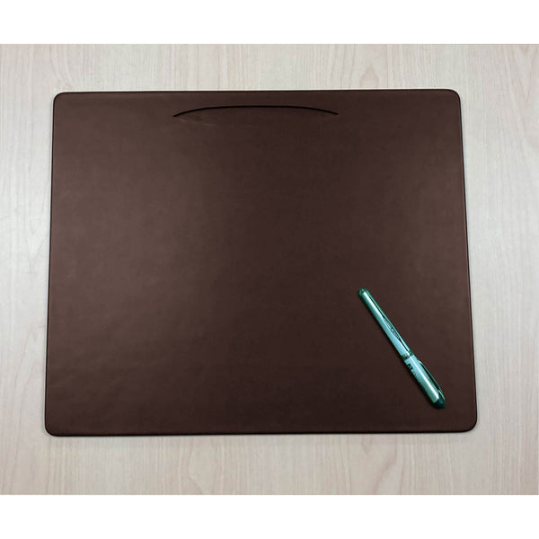 Dacasso Chocolate Brown Leatherette Conference Table Pad With Pen Well 17 X 14