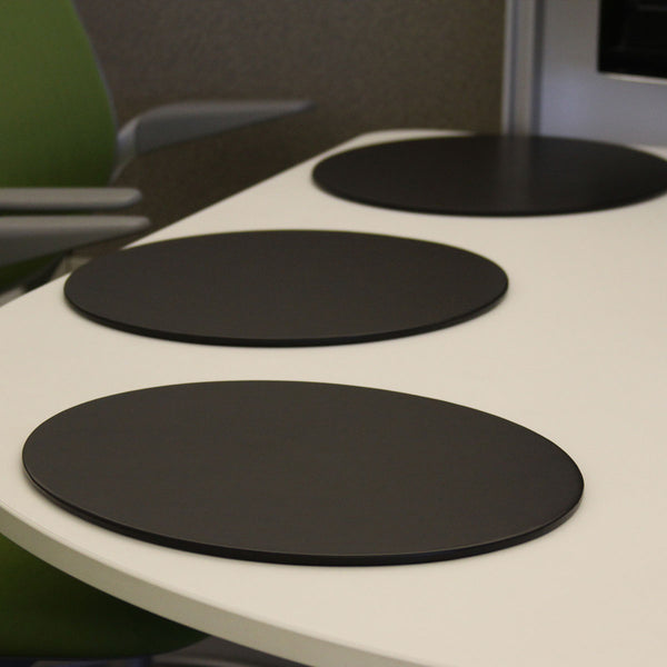 Dacasso Classic Black Leather 17" X 14" Oval Conference Pad