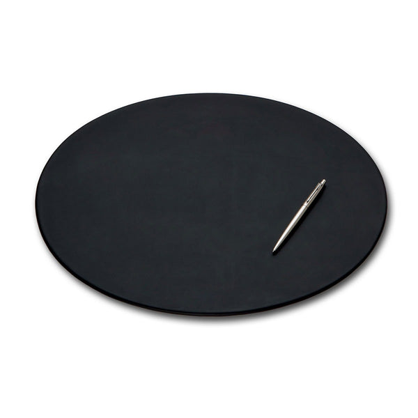 dacasso Classic Black Leather 17" x 14" Oval Conference Pad