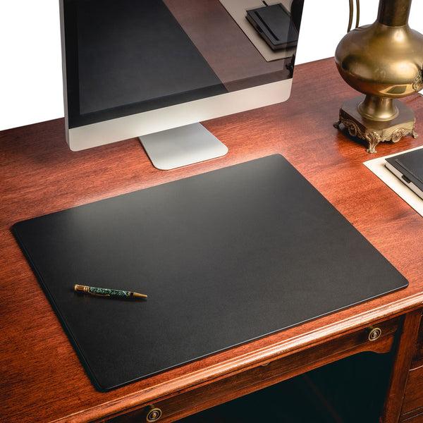 Dacasso Classic Black Leather 24" X 19" Desk Mat Without Rails